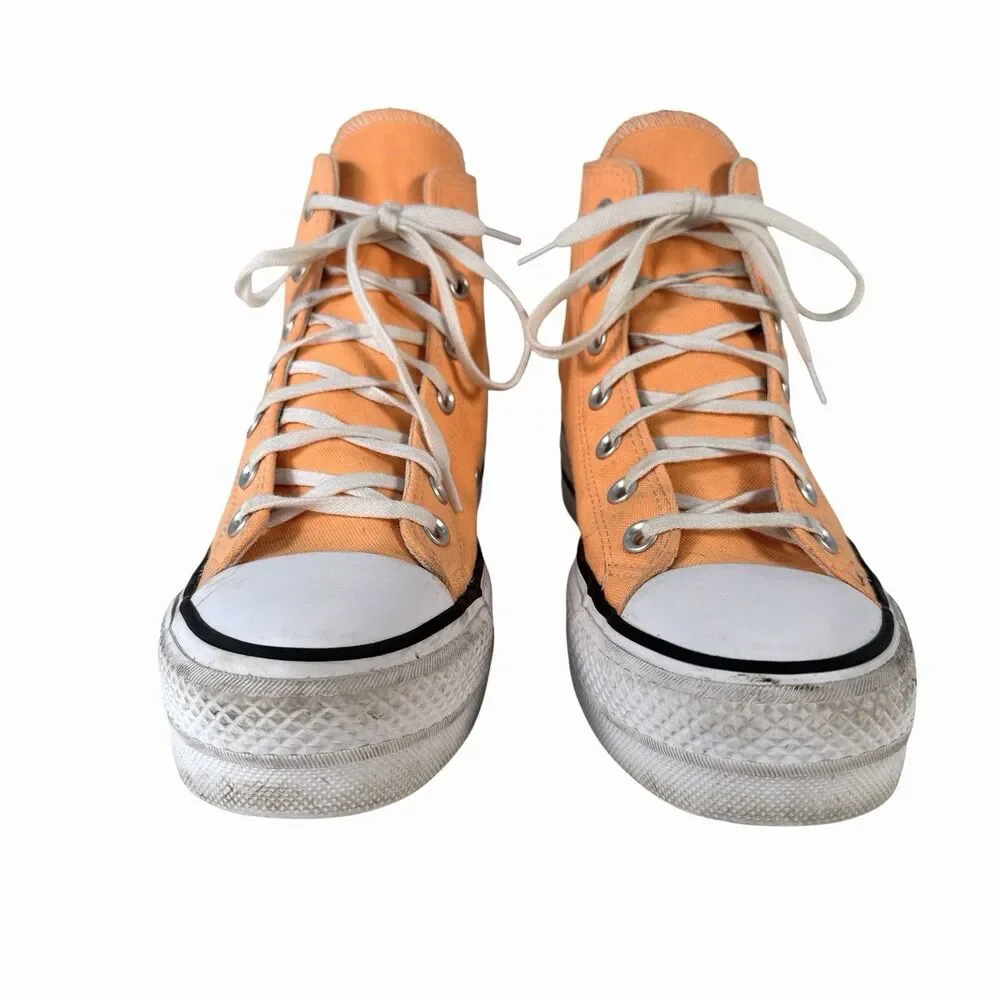 Converse Chuck Taylor All Star Lift Hi Platform Peach Beam Orange Womens 8